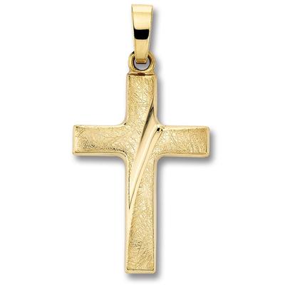 Kettenanhänger ONE ELEMENT "Kreuz Anhänger aus 333 Gelbgold Kreuz Anhänger aus 333 Gelbgold", gold, Schmuckanhänger, Damen, Gelbgold 333 Gold, Gelbgold 333, Gold, Kettenanhänger, Kleines Statement – persönlich, stilvoll, alltagstauglich