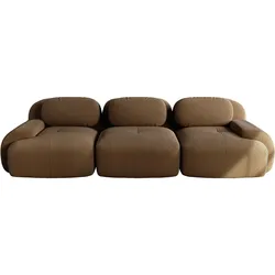3-SITZER SOFA cord in braun, rahmenlos & montagefrei