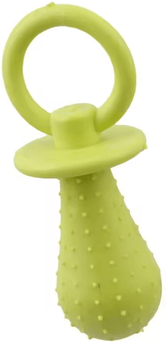 Inspire Essentials Rubber Pacifier Dog Chew Toy Interactive Teeth Cleaning Soother green 10x3cm
