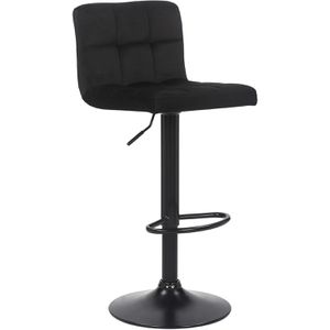 CLP Barhocker Feni 315726, drehbar mit Lehne, 62-83cm Sitzhöhe, Samt, schwarz