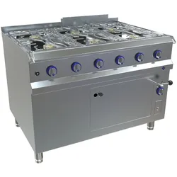 MKN Optima 850 Gas Herd 6-flammig mit Gas-Backofen 2/1 GN