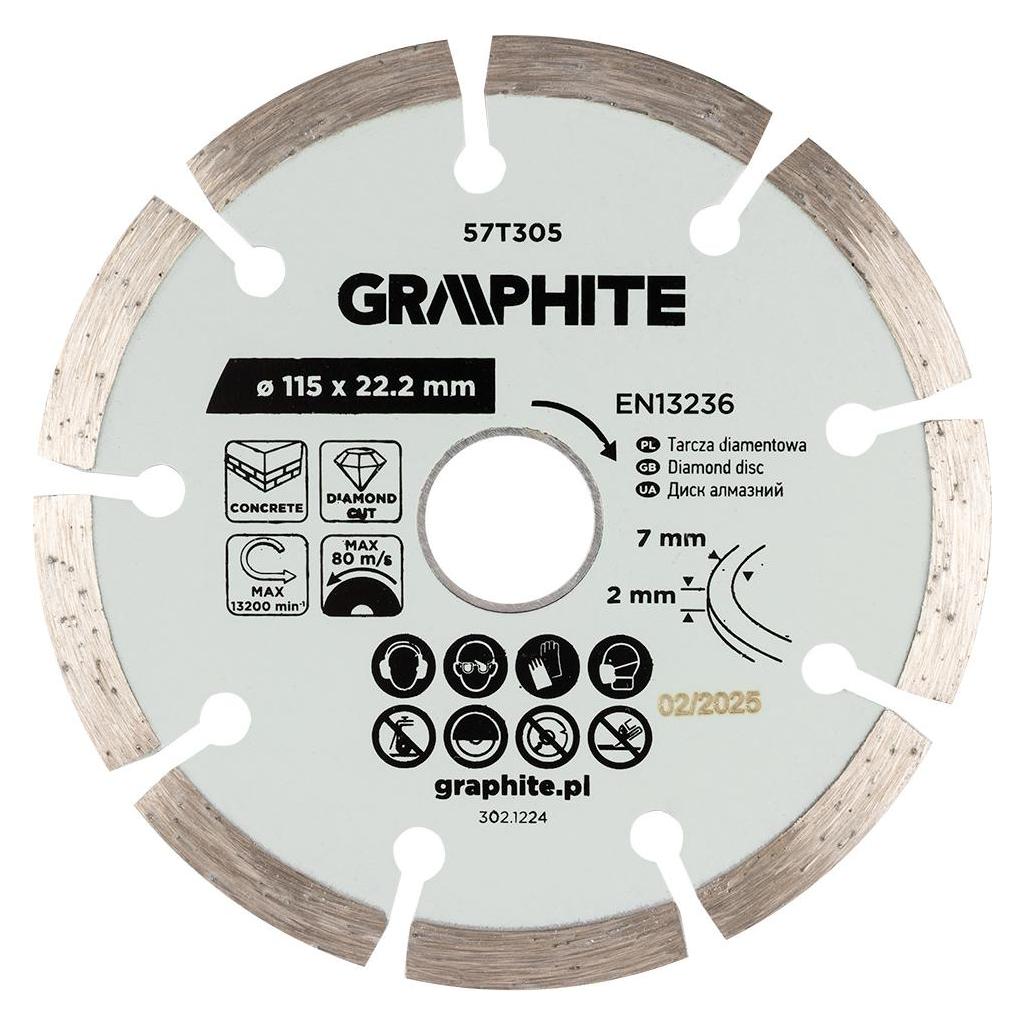 Graphite Segmentierte Diamanttrennscheibe, 115 x 22,2 mm, trocken (60502432)