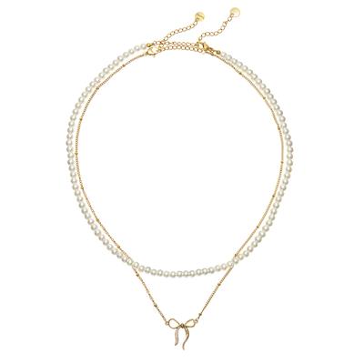 Schmuckset LASCANA "Edelstahlketten Set", Damen, gold (goldfarben), Edelstahl, glänzend, Schmuck_Sets Schmuckset, 2-teiliges Halsketten Set