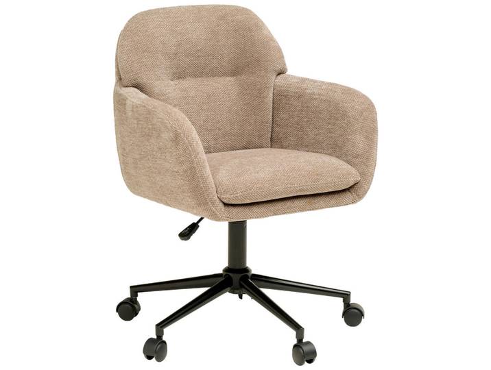 Livetastic Drehstuhl, Braun, Metall, Kunststoff, Textil, Drehkreuz, 55x85-95x60 cm, inklusive Armlehnen, Büromöbel, Bürostühle, Drehstuhl