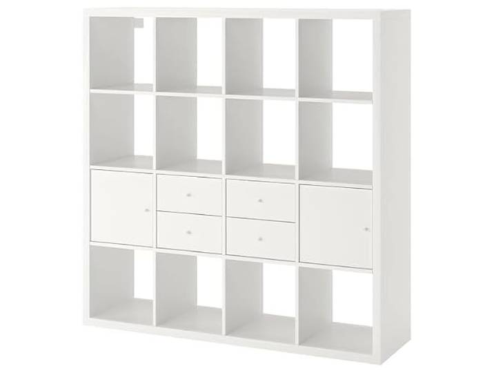ProTuning Kallax Étagère avec 4 inserts Blanc 147 x 147 cm