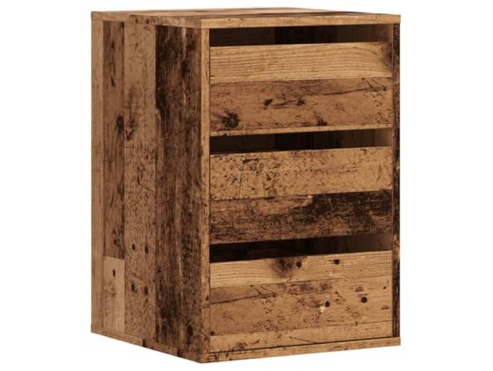 Foknhdi Kommode mit 3 Schubladen 40x41x58 cm Beistellschrank Altholz Praktischer Schubladenschrank für Schlafzimmer und Wohnbereich mit pflegeleichter Oberfläche und stabilen Fächern.