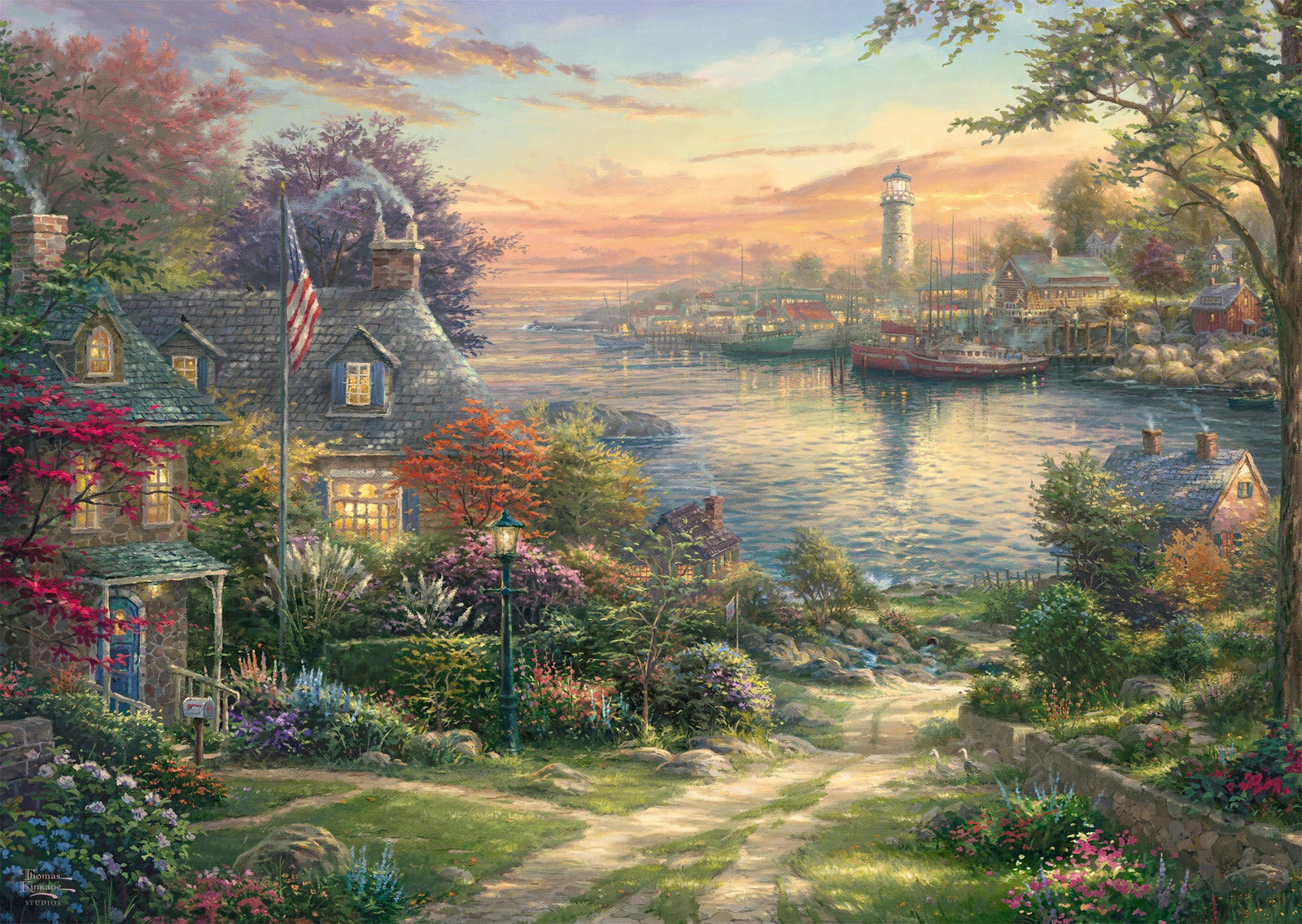 Schmidt Spiele Thomas Kinkade Studios Haven in New England Puzzel 1000 stukjes