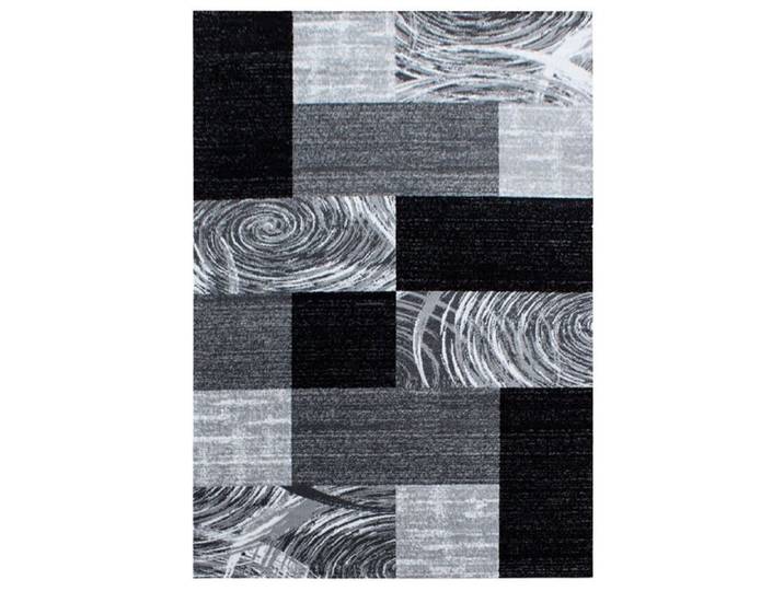 MONICA - Tapis effet patchwork de matières - Noir et Gris 120 x 170 cm
