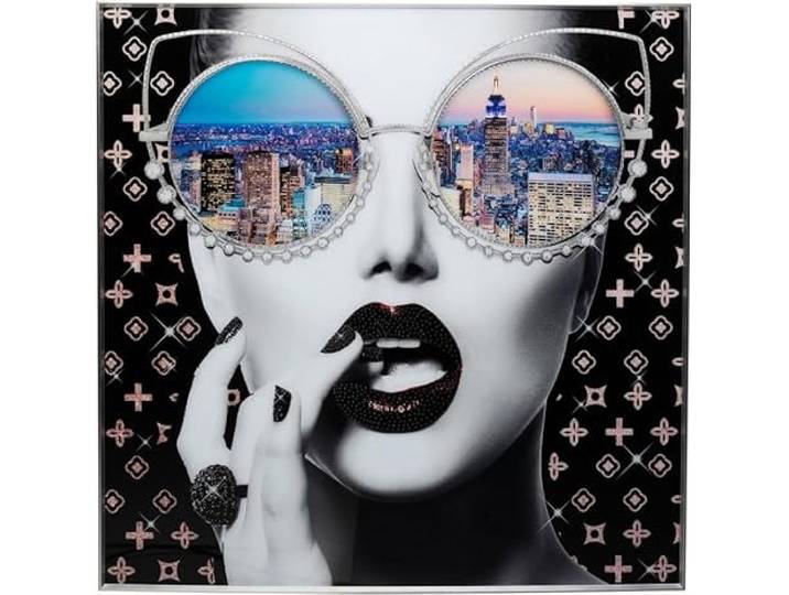 Kare Design Wandbild NY View, Mehrfarbig, 120x120 cm