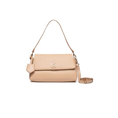 Schultertasche GATTINONI "Denise Flap Bag. Damen", Damen, Gr. B/H/T: 7cm x 21cm x 7cm onesize, beige (natural), Polyurethan, Taschen Schultertasche, Schultertasche Damen, Abendtasche, Fashion, Lifestyle, Sale