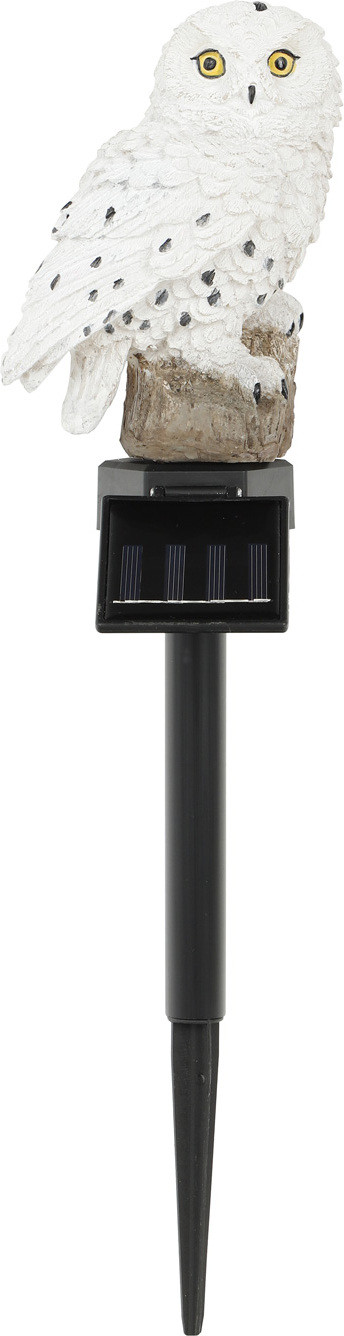 HI LED-zonne-tuinlamp Uil Wit met grondpen