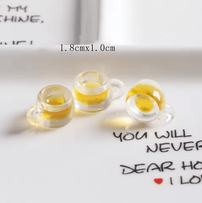 Inspire Curations Miniature Beer Glass Set (10PCS) Realistic Dollhouse Bar Cups Resin Decor high(1.0cm) H