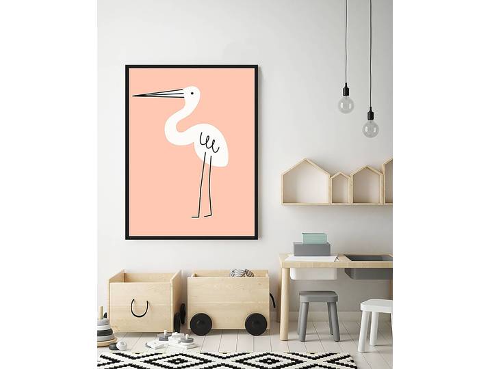 Tableau déco Modern Stork 63 x 83cm Multicolore