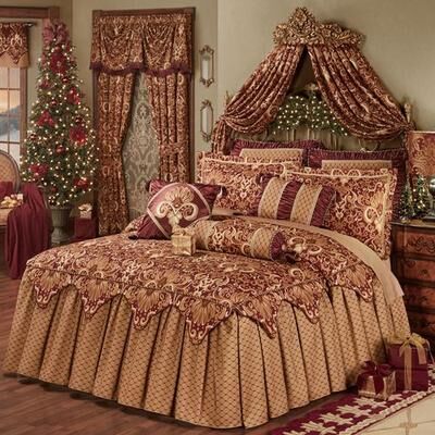 Touch of Class Empress Grande Bedspread Set Wine, Queen, Wine