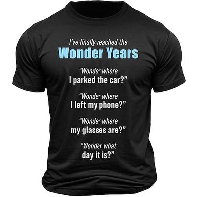 Herren Lustiges Grafik T-Shirt 'Wunderjahre' Altern Vergesslichkeit Humor T-Shirt