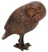 Achla Designs Indoor Outdoor Saw Whet Owl Statue, 6.75 Inch Tall, Rustic Bronze Painted Finish