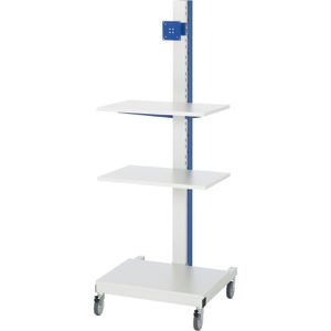 Rau Rau Computertisch Modell 6018, mit Rollen, lichtg , 65 x 177 x 65 cm, mit Steckdosenleiste