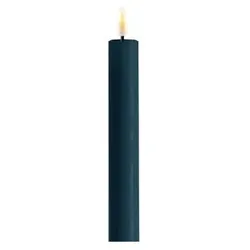 Deluxe Homeart LED 2er Set Stabkerze Real Flame, 15 cm, Ø 2,2 cm, 2er Set, petroleum
