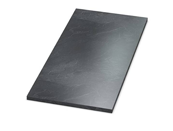 AUPROTEC Tischplatte 28mm Schiefer 200x60 cm I Spanplatte mit 2mm ABS Kante & PU-Verleimung I melaminharzbeschichtet I robust & wasserabweisend