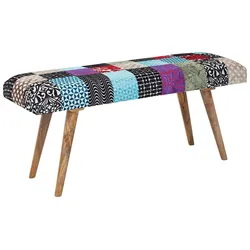 Hockerbank ca. 117x51x38 cm Textil Multicolor