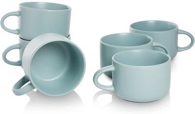 10 Strawberry Street Wazee Matte Oversized Mug, Set of 6