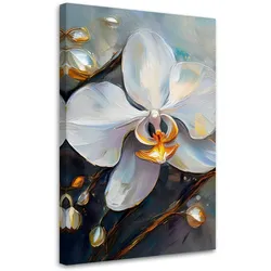LEINWANDBILD Orchideen weiße Blumen 60x90cm