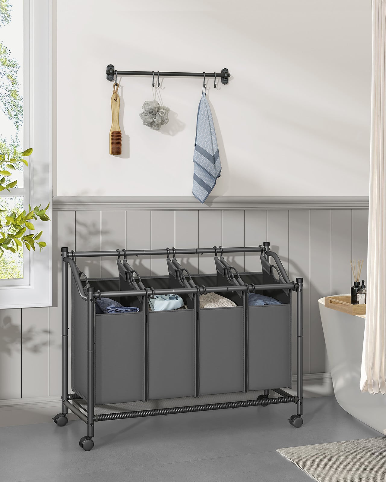 home24 Wasmand Gimie Grijs 105 cm