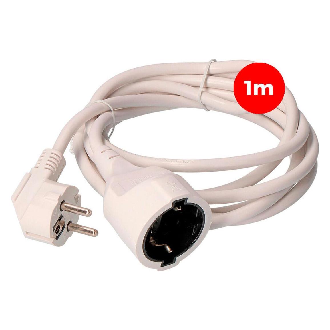 EDM Verlängerungskabel 23200 Weiss 1 m (1 m, CEE 7/4) (45257812)