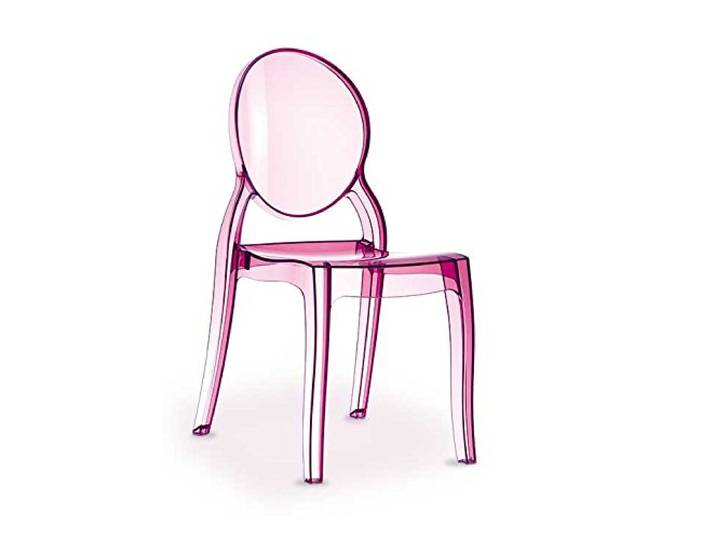 Siesta Exclusive Hochwertiger Ghost Stuhl aus transparentem Polycarbonat für Erwachsene (Keine China Ware) (Rosa)