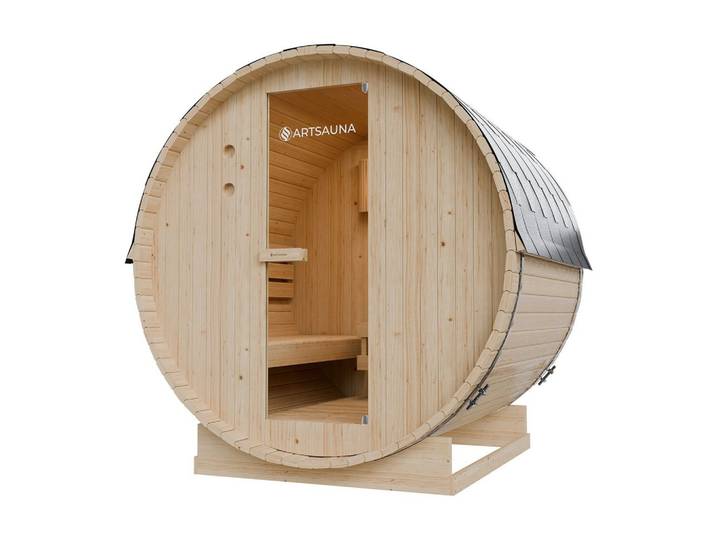 FASSSAUNA Spitzbergen 180 cm mit 6 kW Saunaofen (4 Personen)