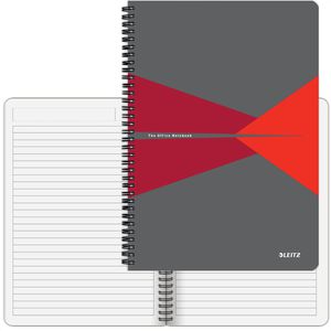 Leitz Collegeblock Office rot, 4648-10-25, A4, Rand rundum 80 g/m² 90 Blatt mit Kopfzeile liniert