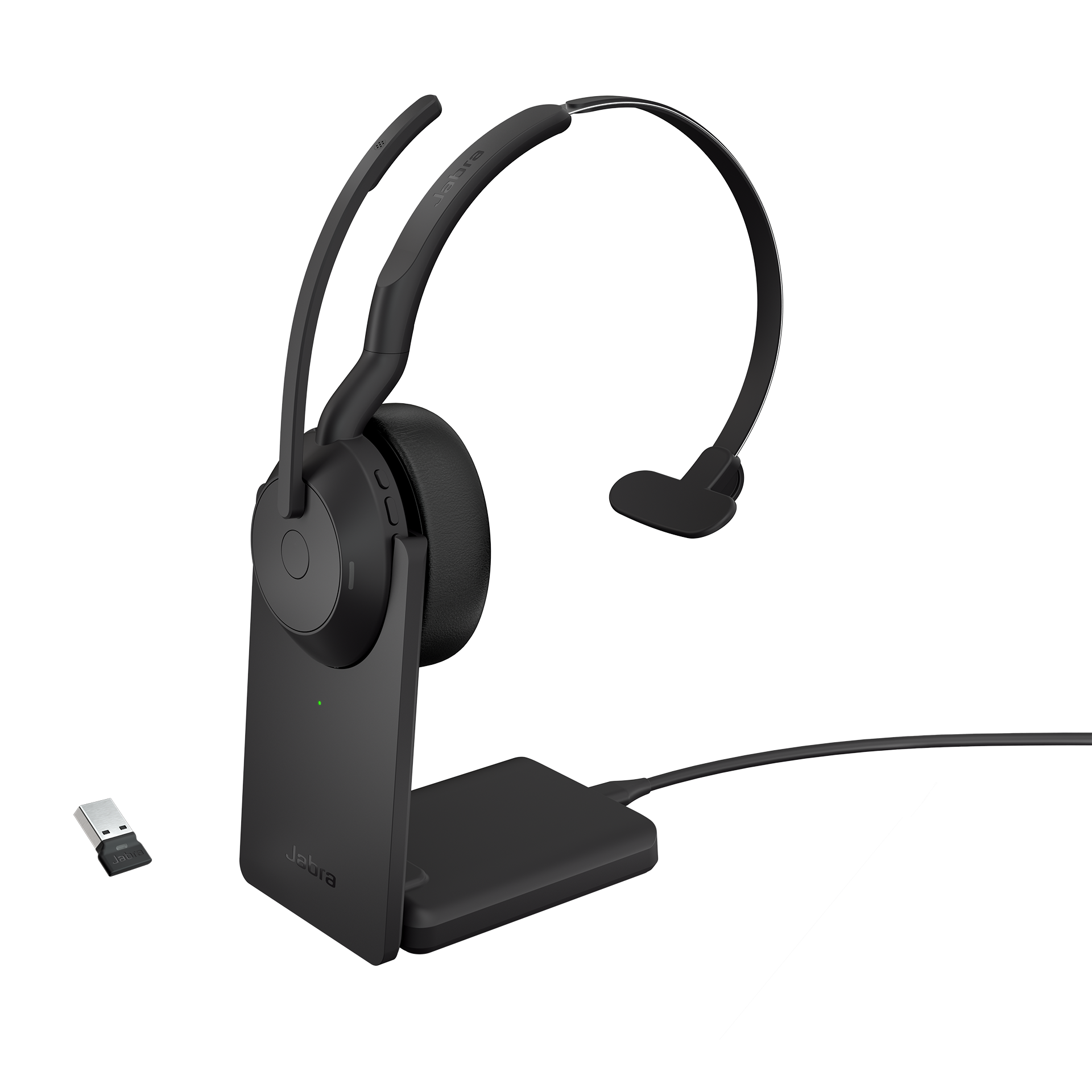 Jabra Evolve2 55 MS Mono USB Headset schwarz USB-A Ladestation