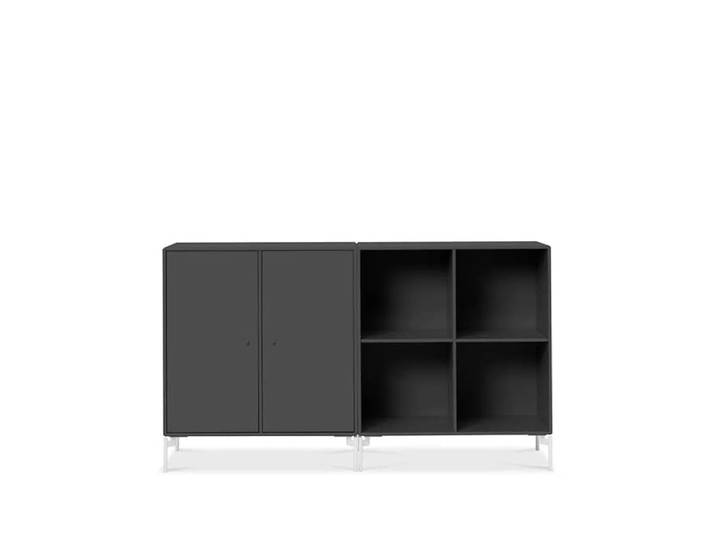 Montana Buffet Pair anthracite 04, pieds blancs laqués