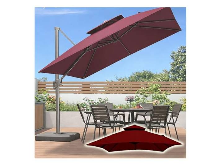 Ersatz-Baldachin for quadratischen Freischwinger-Schirm, 1 Stück (Montagehalterung Nicht im Lieferumfang enthalten)(Crimson,300x400cm/10x13ft)