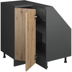 Vicco, Gartenhaus + Gartenschrank, Dachschrägenschrank Eckschrank Rion, Artisan Eiche/Anthrazit/Anthrazit, 75.6 x 81.6 cm mit 1 Tür
