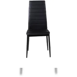 Ebuy24 Slim Esszimmerstuhl PU Kunstleder schwarz. 2er Set
