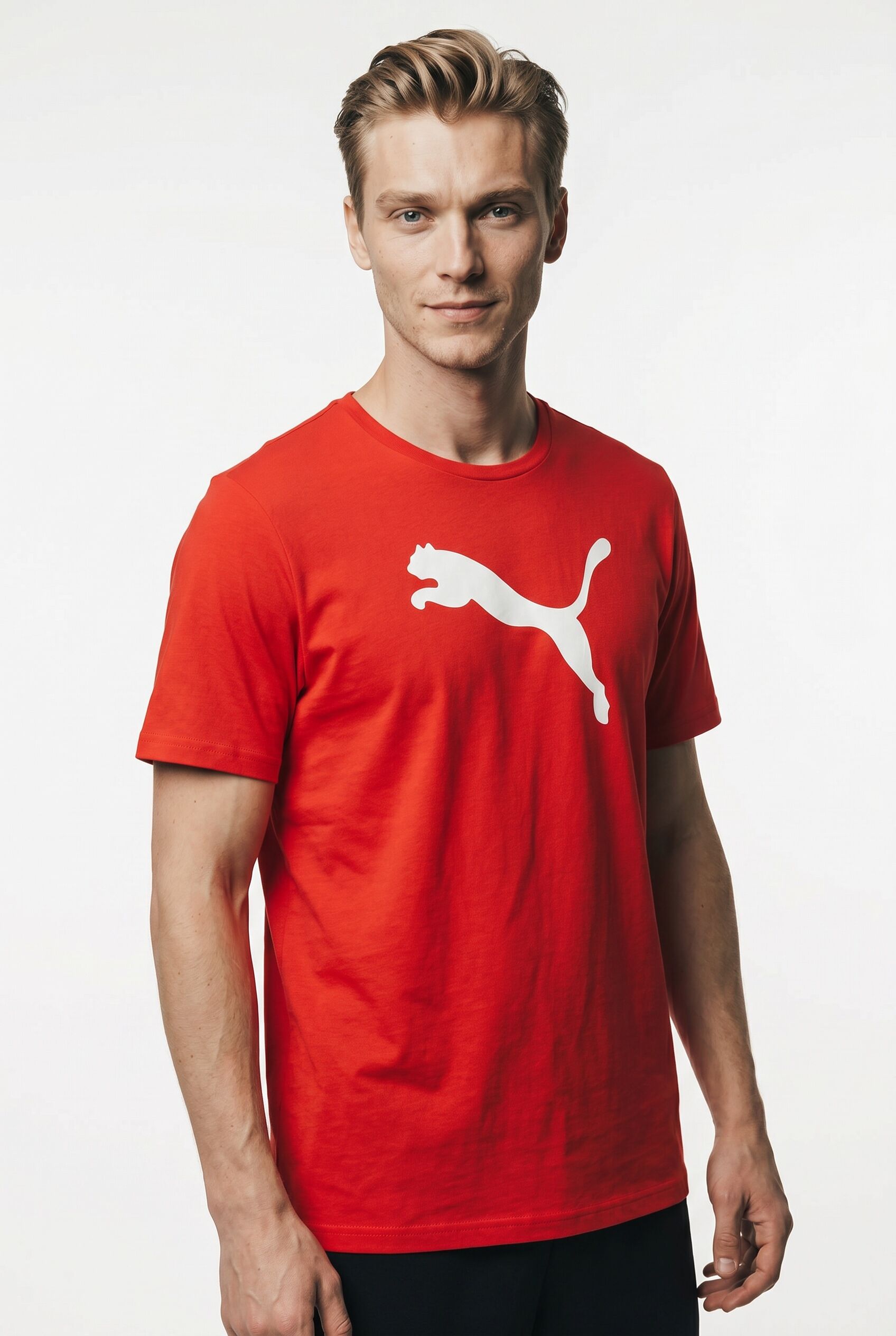 Fussballtrikot PUMA "TEAMRISE LOGO JERSEY COTTON", Herren, Gr. S, rot (puma rot, puma weiß), Jersey, Obermaterial: 100% Baumwolle, unifarben, regular fit normal, Rundhals, Trikots Fussballtrikot, für Fussball, Kurzarm, sportlicher Stil, aus Baumwolle puma