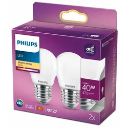 PHILIPS LED Retro E27 4,3W (40W) 2700K 470lm drop matt Duo-Pack