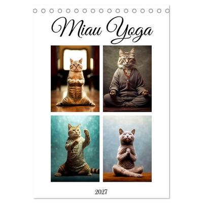 Miau Yoga (Tischkalender 2027 DIN A5 hoch), CALVENDO Monatskalender