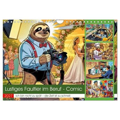 Lustiges Faultier im Beruf - Comic (Wandkalender 2027 DIN A4 quer), CALVENDO Monatskalender