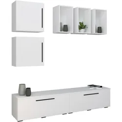 VCM, TV Möbel, TV Lowboard Fernsehschrank Schrankwand Wohnzimmer Anbauwand Wohnwand Arila L (190 x 40 x 200 cm)