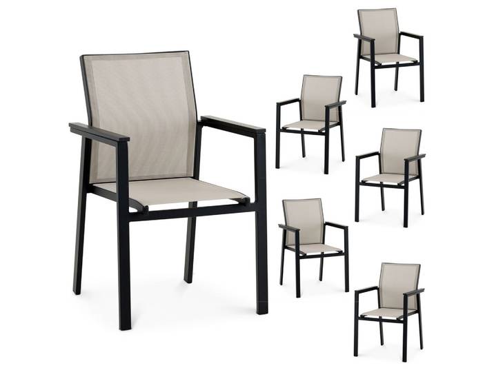 GARTENSTÜHLE WINDY 6er-Set grau