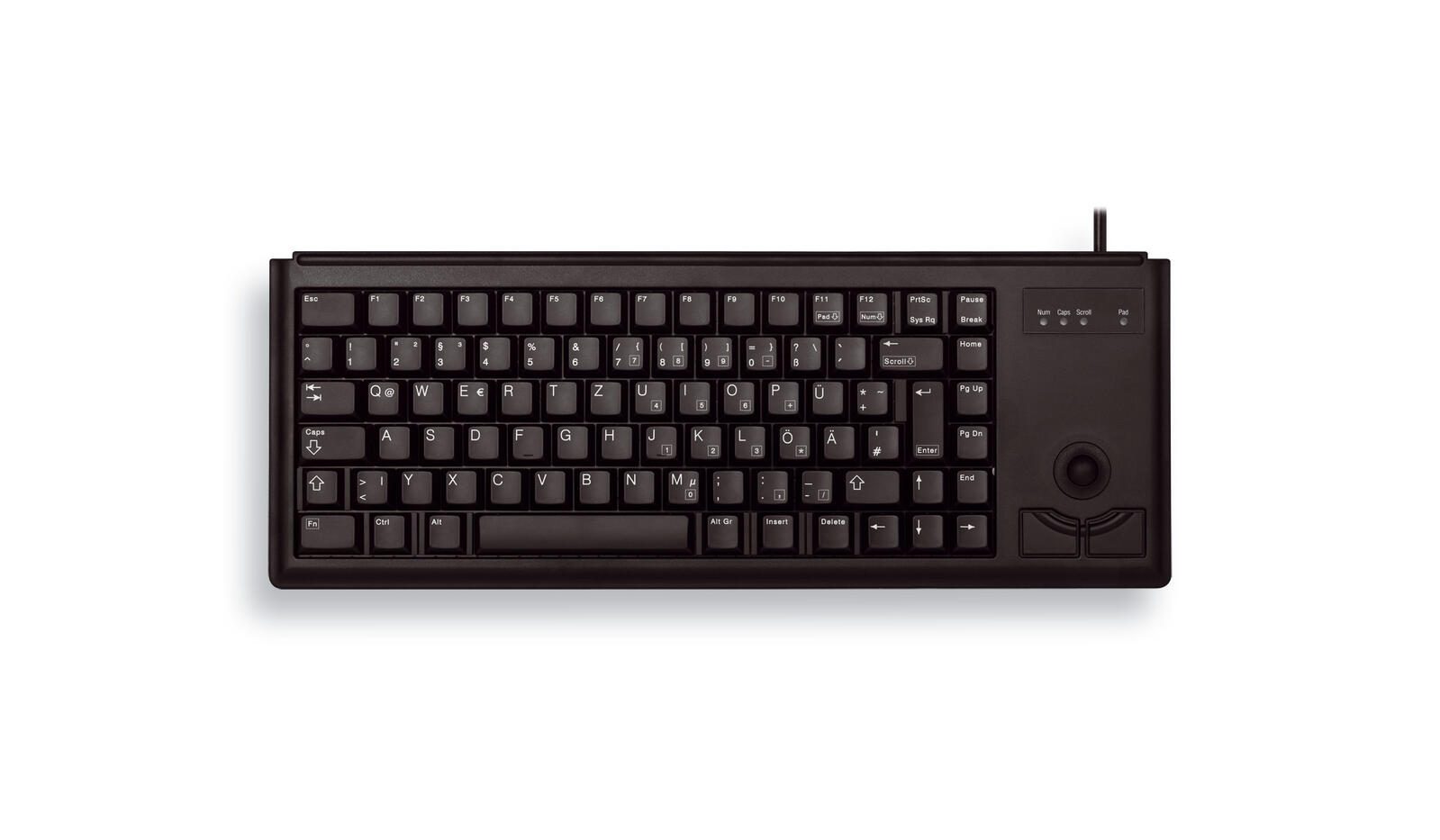 CHERRY G84-4400 kabelgebundene Tastatur mit Trackball (USB, schwarz) G84-4400LUBDE-2