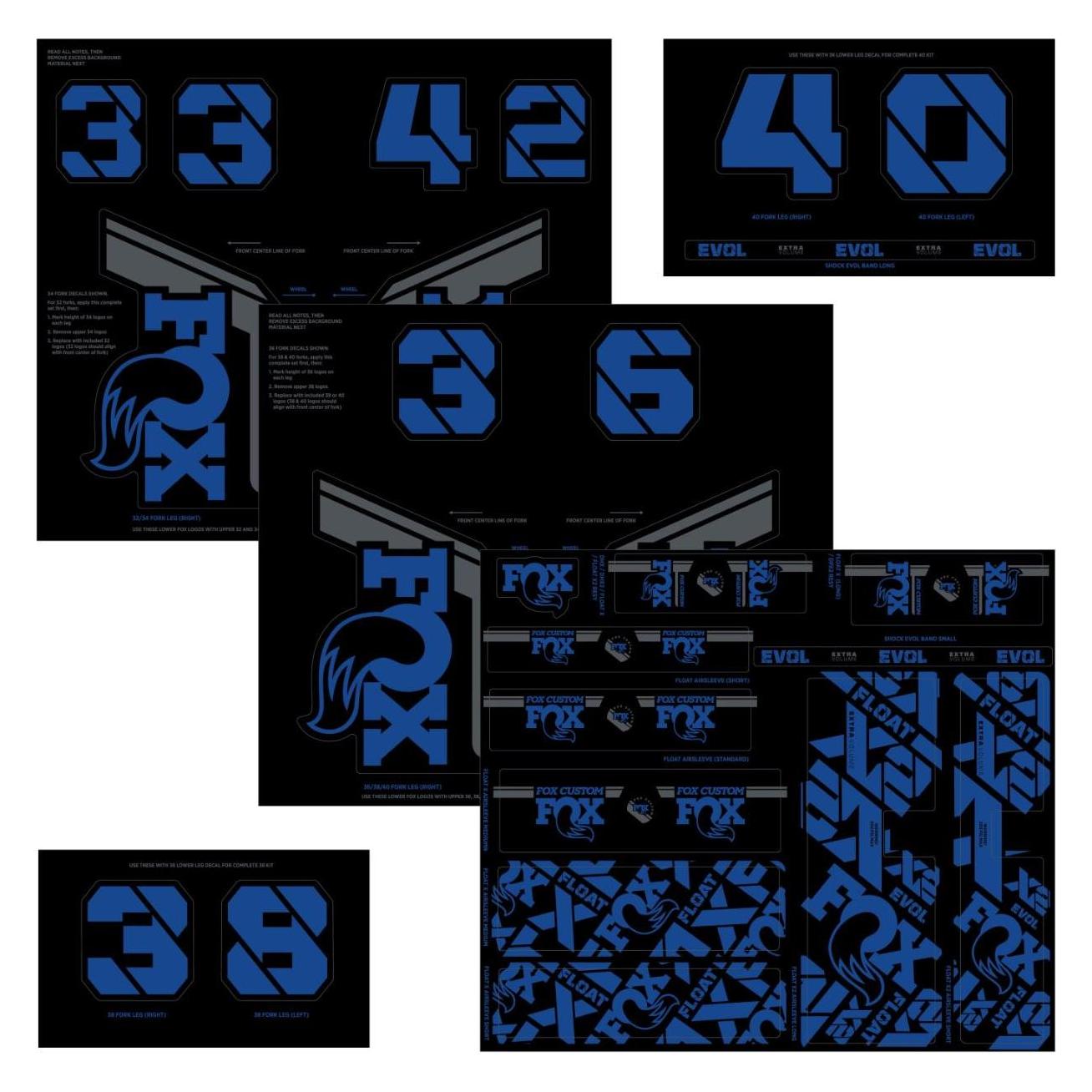 Fox Decal 21 Custom Fork & Shock blue (803-01-738)