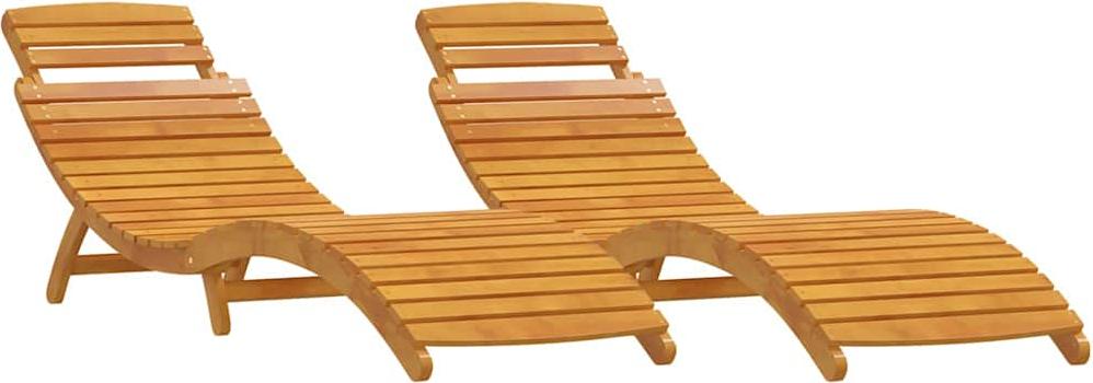 Sonnenliege 2 stk. Massivholz Akazie Braun