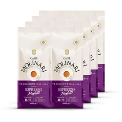 Caffè Molinari Espresso Perfetto - 8 x 1 kg Ganze Bohne - Intensität: 8/10