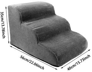 Uplift Treasures Curved Pet Stairs For Beds And Sofas 3 Step