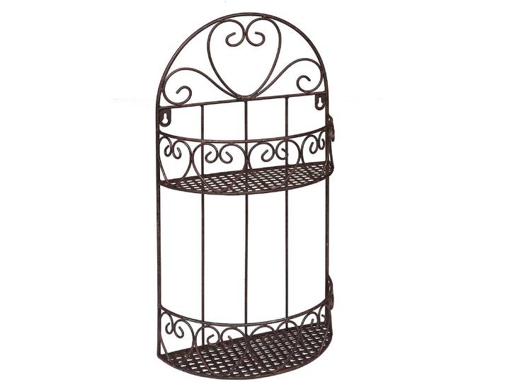 Deko-Wandregal AMBIENTE HAUS Wandregal rund - antikbraun 50cm , braun (antikbraun), B:27cm H:50cm T:12cm, Metall, Regale, Deko-Wandregal