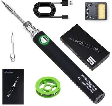 Uplifted Goods Cordless USB Soldering Iron Pen With 3 Tips black