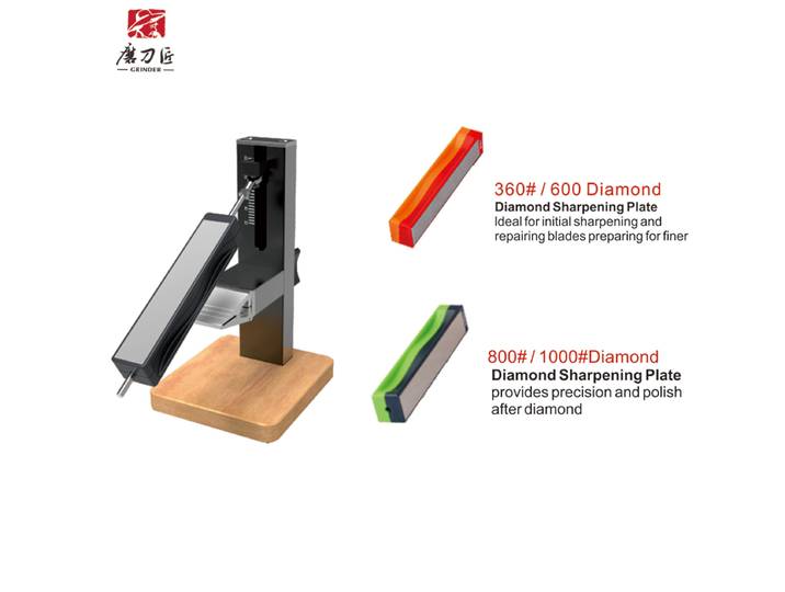 TAIDEA Affûteur de couteaux professionnel fixe avec diamant serti 360 # & 600 # & 800 # & 1000 # & et Guide d'angle de précision 10 ° ~ 30 °